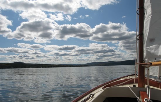 Keuka Lake - Clouds & Sailboat